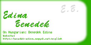 edina benedek business card